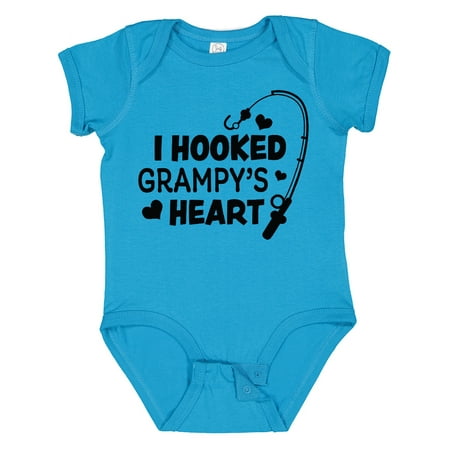 

Inktastic I Hooked Grampy s Heart with Fishing Rod Gift Baby Boy or Baby Girl Bodysuit