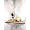 thumbnail image 3 of SereneDrains 316 Stainless Steel 9" Shower Corner Shelf Matte Gold Bathroom Triangle Foot Rest Prop Wall Mount Hardware Included, 3 of 7