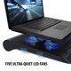 (USED) ENHANCE Gaming Laptop Cooling Pad Stand with LED Cooler Fans , Adjustable Height , & Dual USB Port for 17 inch Laptops - 5 Ultra Quiet High Performance Fans 2630 RPM & Built-In Bumpers - image 2 of 8