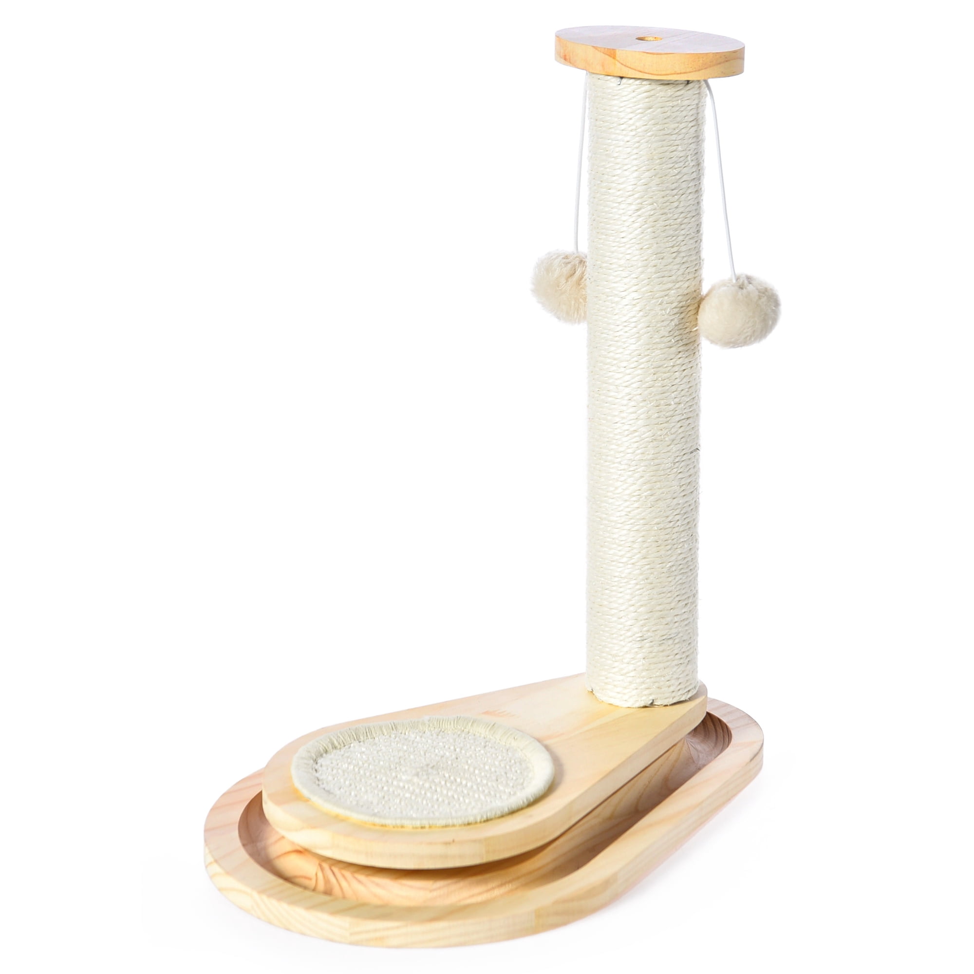 Vibrant Life 17.5 Inch Cat Scratching Post with Sisal Pad and Ball Track for Kitten
