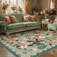 thumbnail image 3 of BERTHMEER 6'x9' Washable Area Rugs for Living Room Bedroom Vintage Green Kitchen Rugs Non Slip Floral Carpets Office Farmhouse Dining Room Oriental Traditional Flower Multicolor Rugs, 3 of 8