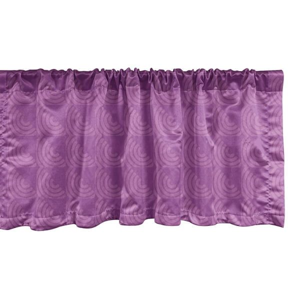 Ambesonne Abstract Valance Pack of 2, Purple Geometric Shapes, 54"X18", Pale Purple and Fuchsia