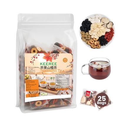 Ginseng Five Treasures Herbal Tea for Wellness, Energy & Detox Support, Natural Chinese Herbal Blend, Caffeine-Free, 25 Tea Bags