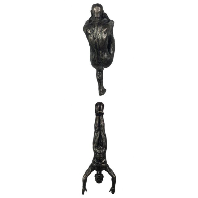 De Pared De Estatua De Escultura Del Hombre Que Sube Para Decoración + De Pared De Estatua De Escultura Del Hombre Que Sube Baoblaze none