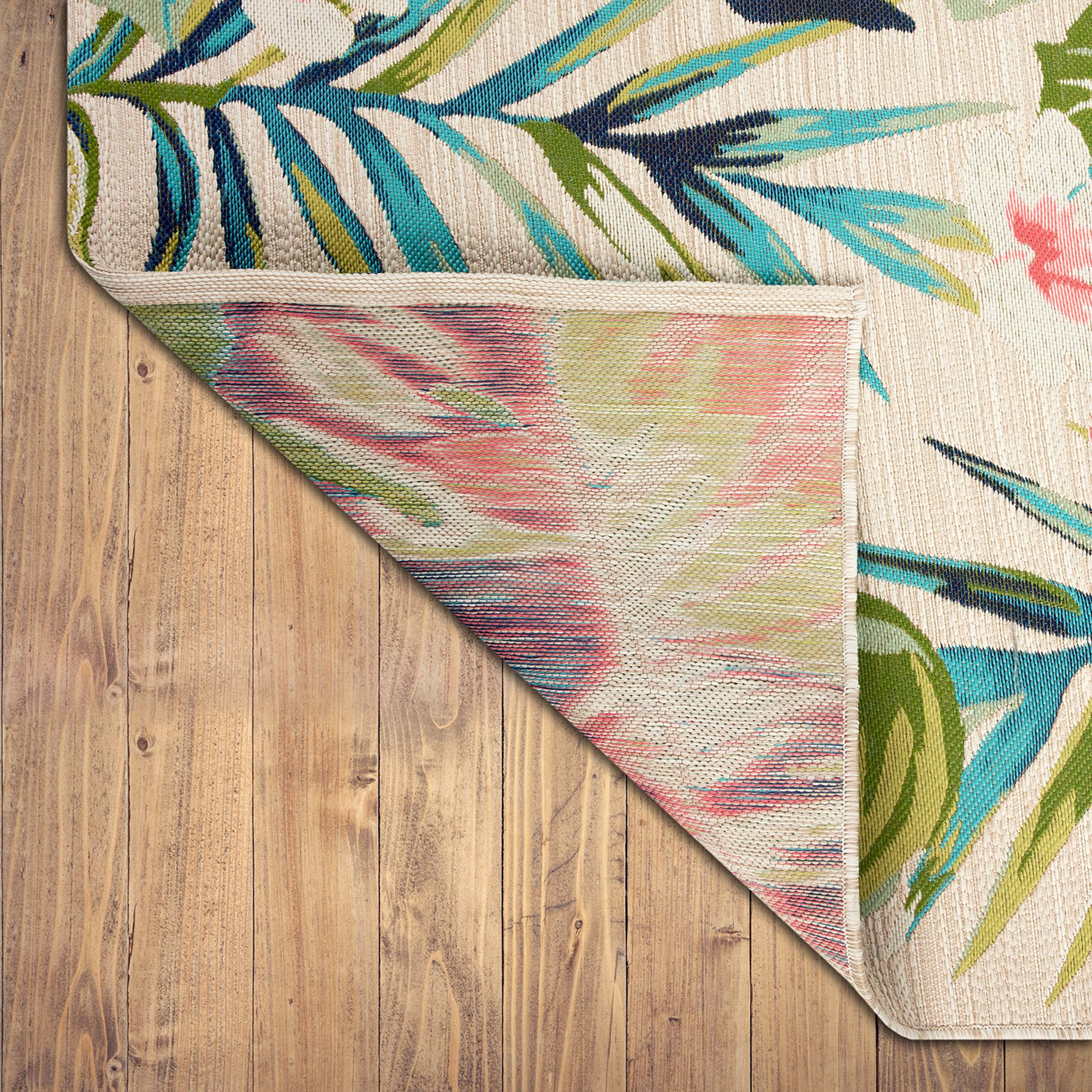(3 pack) Better Homes & Gardens 5'x7’ Woven Tropical Oasis Outdoor Rug