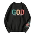 thumbnail image 4 of Women's Hoodless Sweatshirt Casual Crewneck Long Sleeve God Print Basic Top Versatile for Daily and Wear, 4 of 4