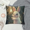 thumbnail image 2 of Orinice Bunny Sparkle Magical Graphic Decorative Throw Pillow Cover for Home Couch Living Room Bed Sofa Short Plush Square 1PC 24x24in, 2 of 5