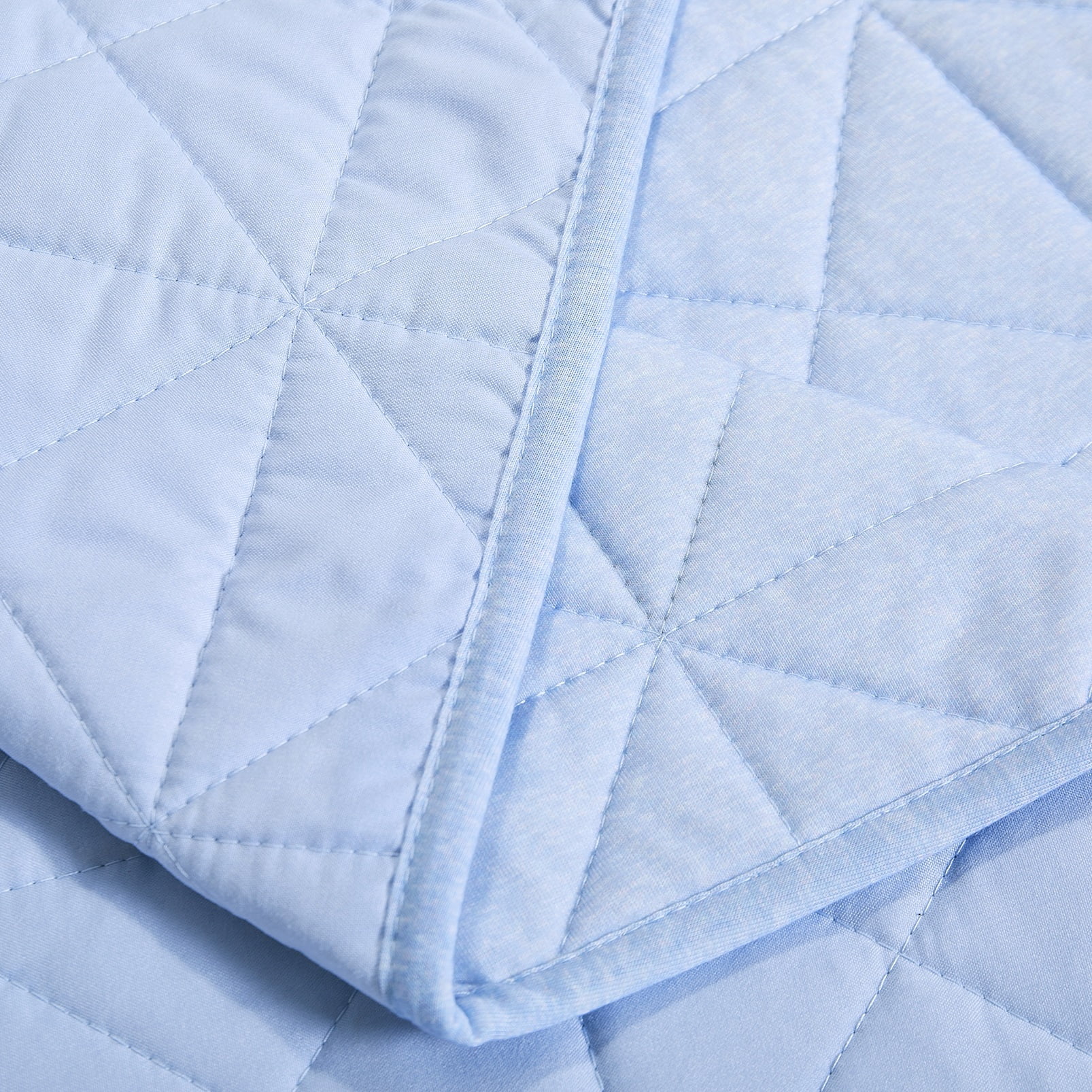 Chaps 3-Piece Jersey Knit Microfiber Quilt Set - Coverlet Comforter - Blue - Size Full/Queen