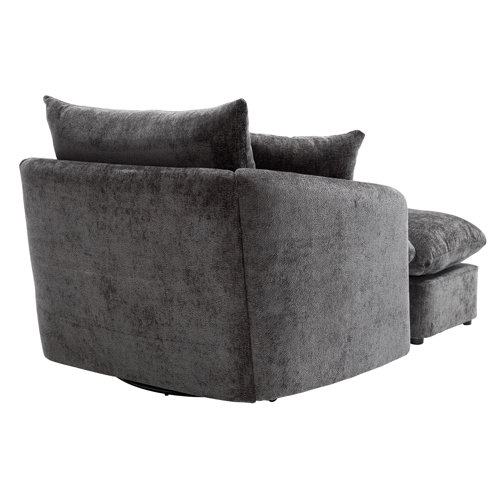 44.6" W Oversized Swivel Armchair with Ottoman,37.8" Large Seat Width Accent Chair with 3 Pillows