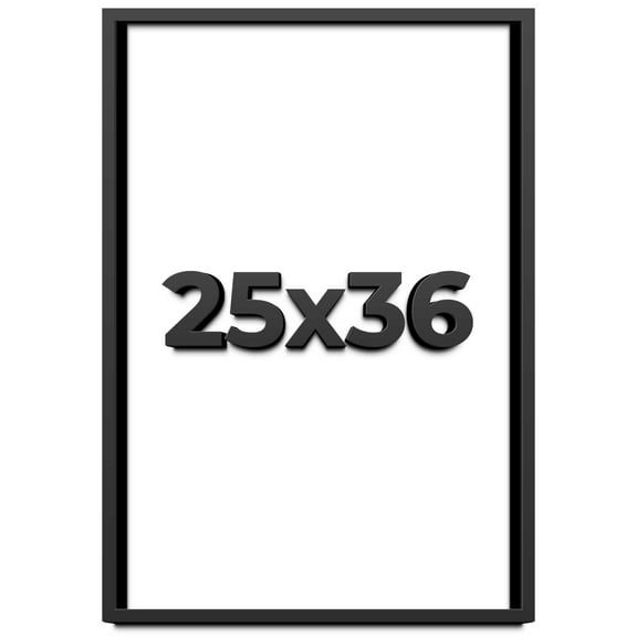 25x36 Shadow Box Frame Black | 1 inches Deep Real Wood Contemporary Shadowbox Display Frame | UV