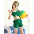 thumbnail image 4 of SILVERCELL 8-14T Girls 3 Pieces Swimsuit Beach Sports Bikini Bathing Suit with Shorts, 4 of 8
