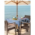 thumbnail image 3 of Outdoor Tablecloth with Umbrella Hole for Patio/Picnic/Party/Camping, Blue Rustic Farmhouse Waterproof Table Cloth Square Cover Washable, Country Turquoise Floral Daisy (54"x 54"), 3 of 9