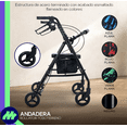 thumbnail image 3 of MEDICAL STORE Andadera Con Rueda De 6 Pulgada Rollator Andador De Acero Equipo De Rehabilitación  Andador Rodante Para Personas Mayores Andador Plegable Para Apoyar A Una Persona Soporta hasta 135 Kg, 3 of 9