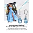 thumbnail image 2 of Bestyle Created Aquamarine Dangle Earrings Women Sterling Silver Hoop Earrings Teardrop Birthstone Ear Charms for Wedding Birthday Everyday Wear, 2 of 8