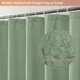 thumbnail image 3 of OVZME Leon Sage Green 3D Embossed Fabric Shower Curtain for Bathroom - Soft Textured Fabric, Hotel Style Water Repellent, Modern Farmhouse Decor, Standard Size 72x72 inches, Sage Green, 3 of 7