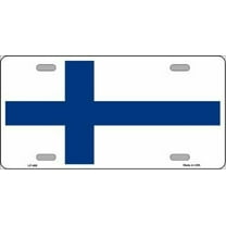 Finland Flag Metal Novelty License Plate Auto Tag - Aluminum ( 12 inch x 6 inch )