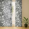 thumbnail image 4 of Vargottam Botanical Print Sheer Georgette Curtains for French Doors & Balcony - 2 Panels, 96" Long, Light Filtering, Grommet Top Printed Drapes for Living Room or Lounge, 4 of 7