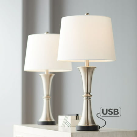 360 Lighting Modern Table Lamps Set Of 2 With Usb Port Led