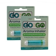 Go on the Go Aromatherapy Inhaler for Anti Nausea, Morning Sickness, Motion Sickness and Nasal Congestion Relief - Menthol Scent, Natural Remedy, Travel Sized (2 Pack)