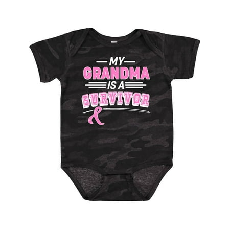 

Inktastic My Grandma is a Survivor Breast Cancer Awareness Gift Baby Boy or Baby Girl Bodysuit