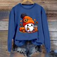 thumbnail image 2 of XIAONU Womens Sweatshirts Halloween Ghost Print Hoodless Sweatshirt Long Sleeve Round Neck Peasure Pullover Hoodless Sweatshirt, 2 of 4