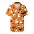 thumbnail image 6 of YDFCWXW Womens Halloween Shirt Button Down Halloween Graphics Print V Neck Short Sleeve Top (Yellow, XXL), 6 of 7
