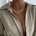 thumbnail image 5 of Muddy Jewelry Dainty Gold Necklaces for Women，14K Gold Plated Thin Layered Jewelry Set with Herringbone & Snake Chains, Perfect for Gifts, 5 of 6