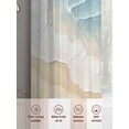 thumbnail image 6 of Abstract Blue Sheer Curtains for Living Room Bedroom, Light-filtering Sheer Curtain, Beige Ombre Beach Ocean Wave Watercolor LigRod Pocket Voile Window Treatment Drapes, 52’’Wx54’’L, 2 Panels Set, 6 of 7