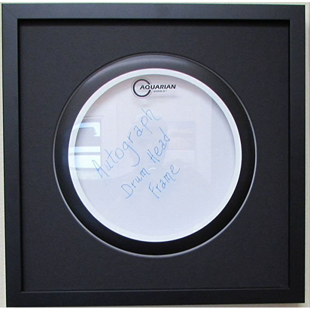 14" Drum Head Display Frame Set Black frame with matting Easy Mount