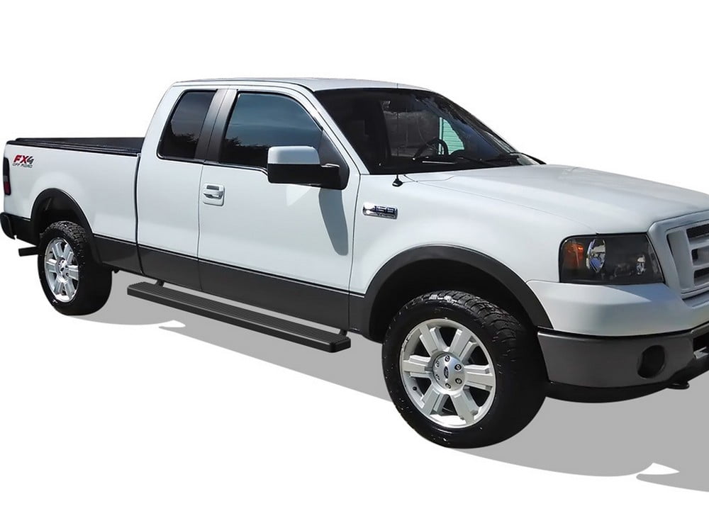 APS Running Boards 5 inches Matte Black Compatible with Ford F150 2004-2008 Super Cab (Exclude Heritage) Stainless Steel (Nerf Bars Side Steps Side Bars)