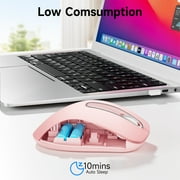 Wireless Mouse, 2.4GHz with USB Receiver, 1200 DPI Optical Tracking, 5 Buttons,Ambidextrous PC/Mac/Laptop -Pink