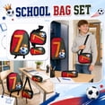 thumbnail image 2 of 3PC Soccer Backpack, School Bookbag with Lunch Box, School Bag for Teenagers Middle, 2 of 7