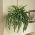 thumbnail image 5 of Nearly Natural 22" Large Boston Fern Artificial Plant in Hanging Basket, Green, 5 of 8