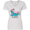 thumbnail image 3 of Inktastic Relaxolotl- Cute Axolotl on Summer Vacation Women's V-Neck T-Shirt, 3 of 5
