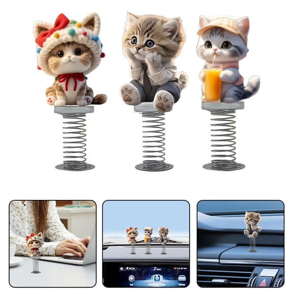 QHUDLV Cute Bobble Car Dashboard Toy Decorative Interior Accessories Shake Head Car Cute Funny For Animal Dancing Decor Toy Bookshelves, dashboard decor,shy bobble dashboard bobble kitten shaking kit