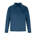 thumbnail image 1 of RXIRUCGD Mode Hommes Décontracté Haut Uni Manches Longues Col Rabattu Blouse Chemise, Bleu, Taille : S, 1 of 1