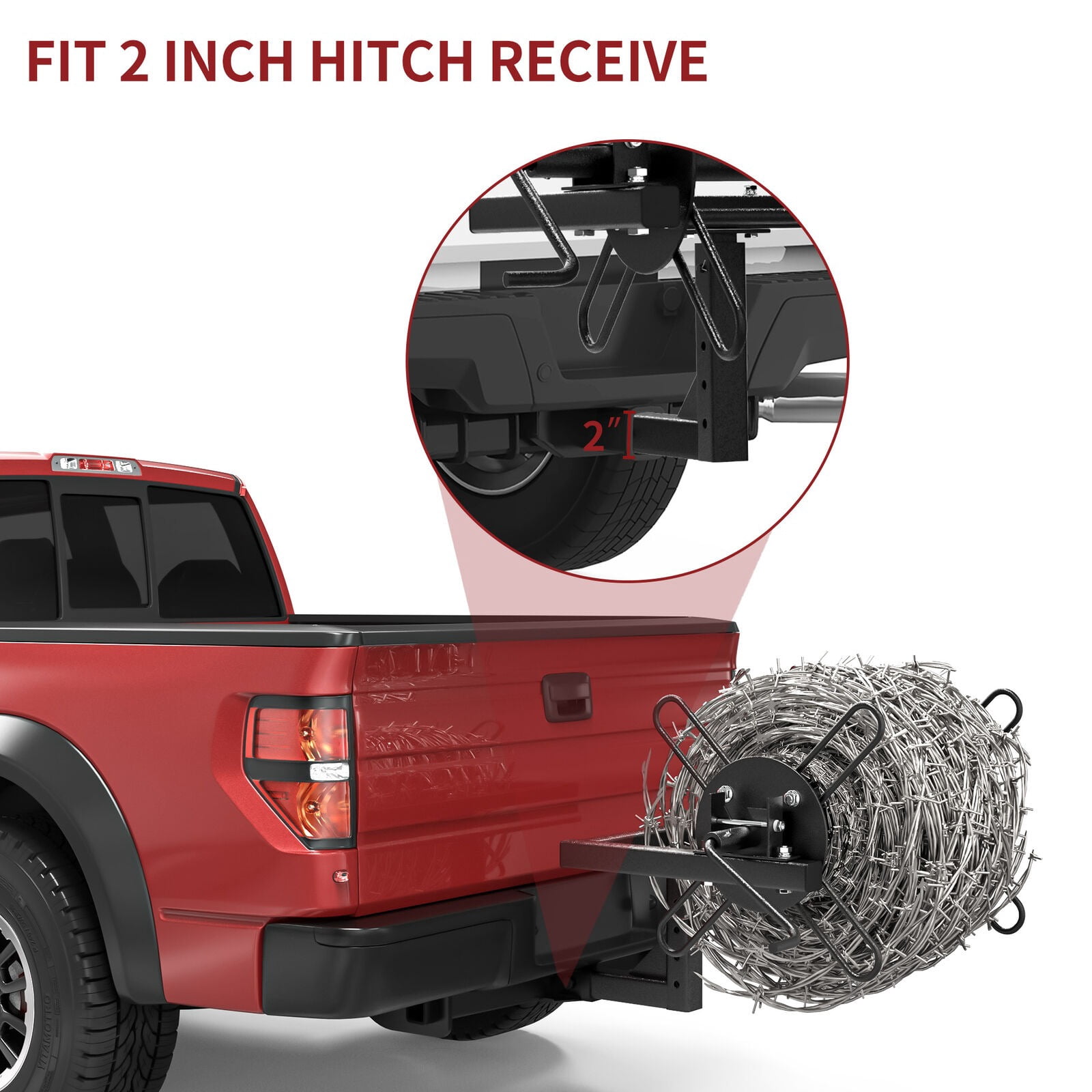 RVNI Barbed Wire Unroller Bolt On ATV/2" Receiver Hitch Compatible and for Fencing