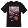 thumbnail image 2 of Plus Size Shirt for Women Black Tops for Women Short Sleeves Shirt for Women Flowers T Shirt Crewneck Shirt for Women XS, 2 of 5