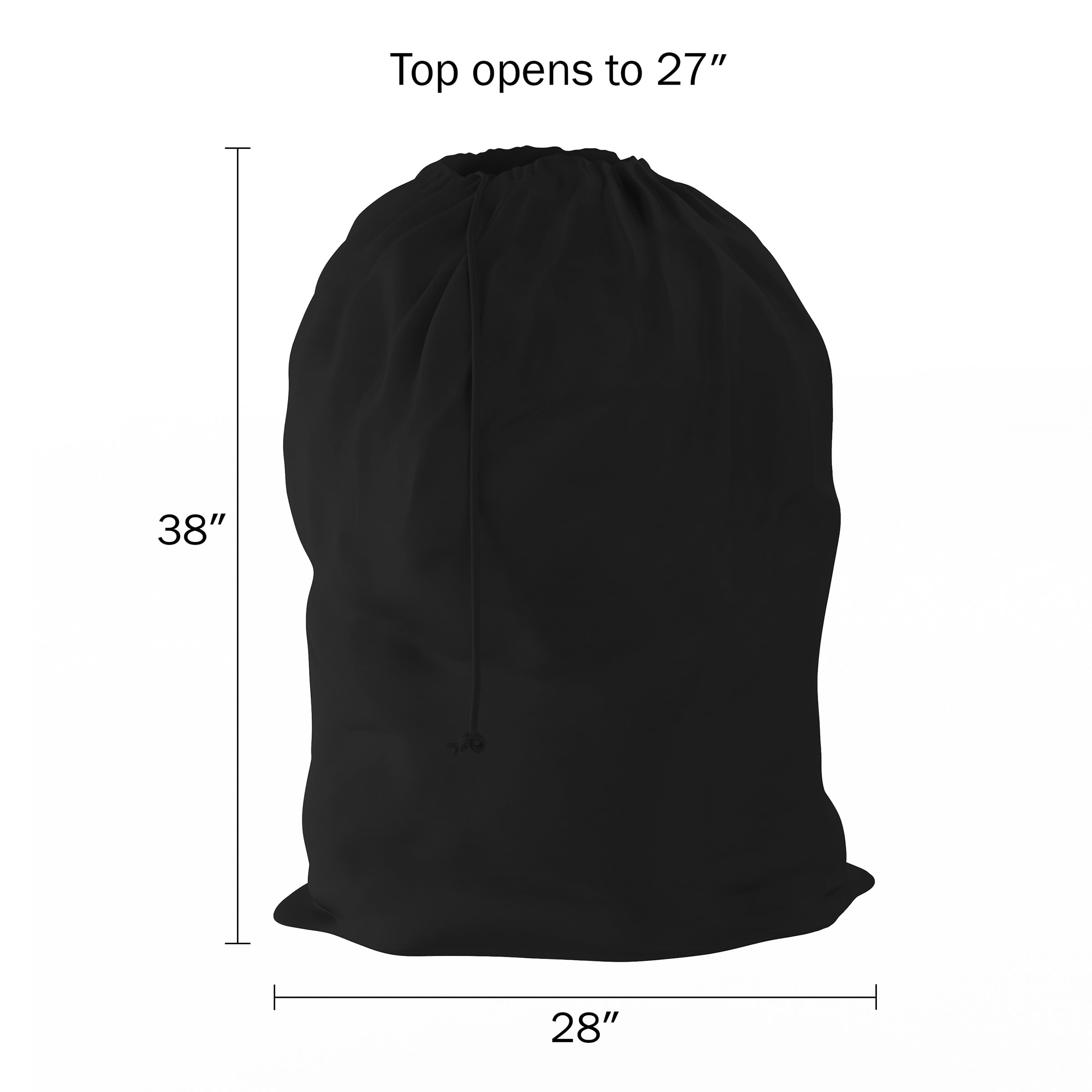 Trademark Home Washable Laundry Bag with Drawstring, Black