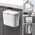 thumbnail image 1 of Contenedor de abono de cocina con tapa, bote de basura colgante de 1,8 galones con tapa, bote de basura montado en la pared de 7 litros para puerta de gabinete de cocina, 1 of 5
