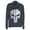 Navy Blue, variant on Junior's Marvel Punisher Retro Skull Symbol  Cowl Neck Sweatshirt Gray Heather X Small