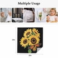 thumbnail image 5 of Cloth Napkins Set of 8 - 20x20 Inches, Yellow Sunflowers Washable Reusable Table Napkins, Farmhouse Floral Leaves Butterfly Black Soft & Absortbent Dining Napkin for Party Wedding Hotel Restaurant, 5 of 8