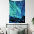 thumbnail image 4 of Norway Tapestry, Gloomy Green and Blue Scene Borealis Atmosphere, Wall Hanging for Bedroom Living Room Dorm Decor, 60W X 80L Inches, Sea Blue Dark Seafoam, by Ambesonne, 4 of 5