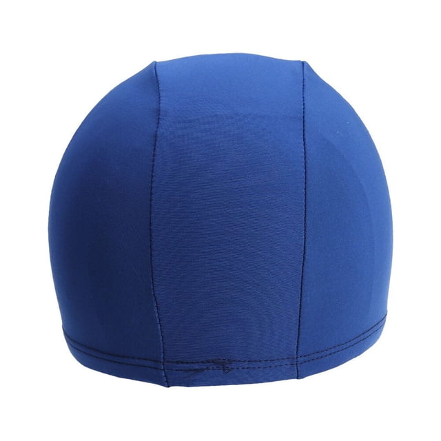 Gorro de natación adulto suave Gorro de baño de tela de poliéster Hombres y mujeres Gorros de sombrero de natación para deportes acuáticos (azul oscuro)