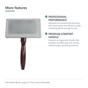 Groomer Essentials Soft Slicker Brush Large for Thick Coats & Doodles