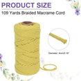 thumbnail image 2 of Braided Macrame Cord, 4mm x 109 Yards Natural Cotton Rope Macrame Yarn Bohemia Craft String with Scissors(Yellow), 2 of 7