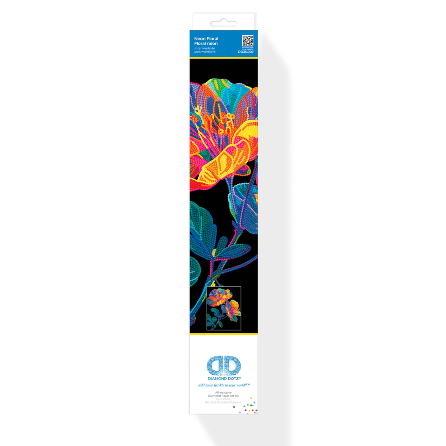 Diamond Dotz Neon Flock Floral Diamond Painting Kits for Adults - Colorful Diamond Art Kits a Relaxing Creative Craft Kit with Dotz Gems 18x14