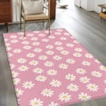 thumbnail image 3 of 3'x5' Area Rugs, White Pink Daisy Indoor Outdoor Area Rug for Living Room Bedroom, Spring Summer Floral Farmhouse Washable Bathroom Rugs Kitchen Floor Carpet Mats Home Decor Aesthetic, 3 of 8