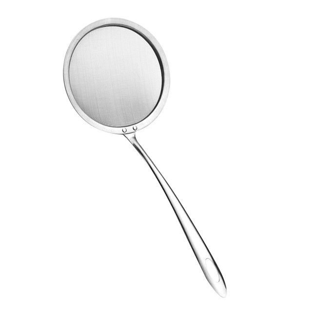Langgg Stainless Steel Wire Fine Mesh Oil Strainer Flour Colander Sieve Sifter Kitchen Pastry Baking Tool, L