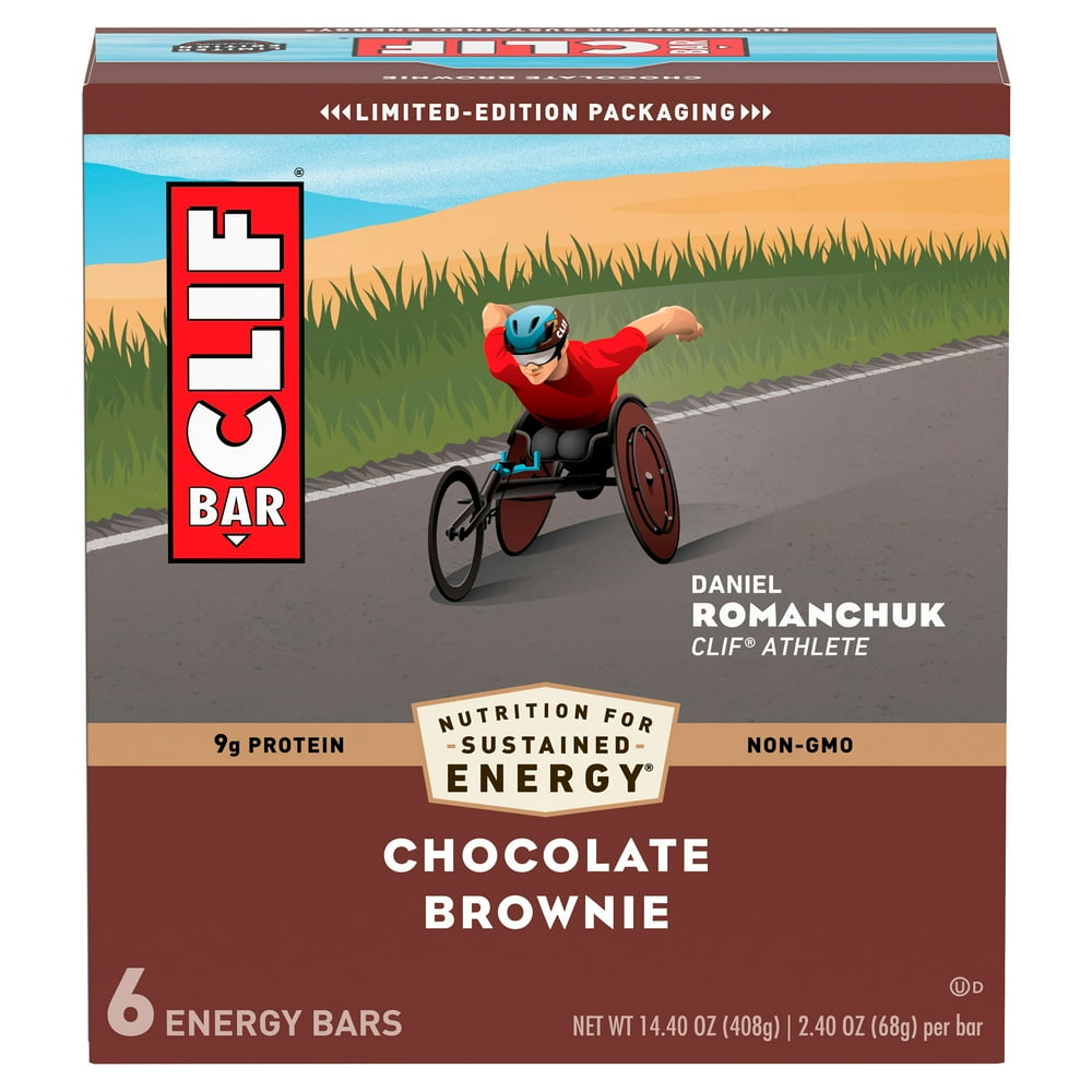 Clif Bar Chocolate Brownie Energy Bars, 2.40 oz, 6 count